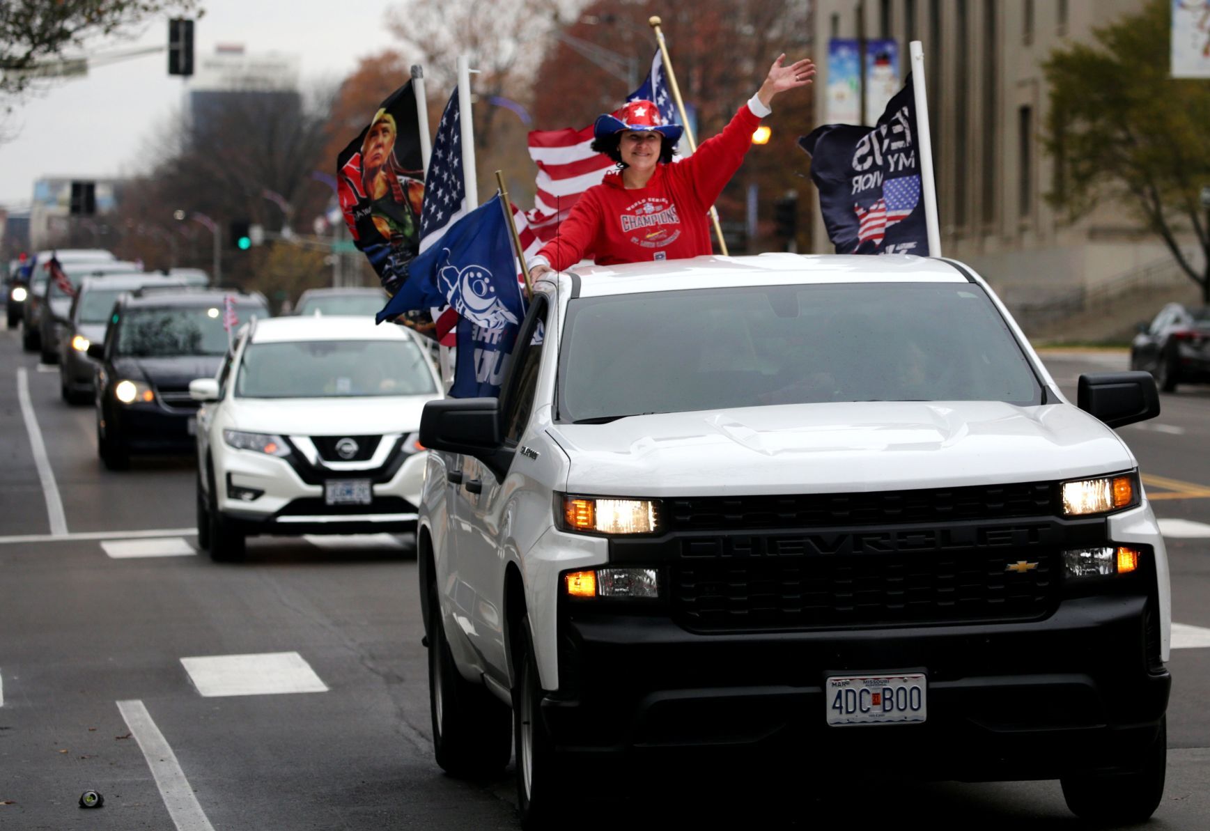 Trump Rolling Rally gather downtown
